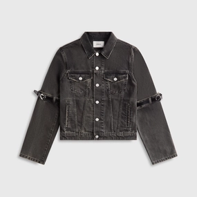 Anti Pilling Fabric Coperni Hybrid Denim Short Jacket - Black