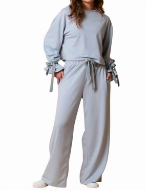 SweatWicking Fabric Lounge Set In Dusty Blue