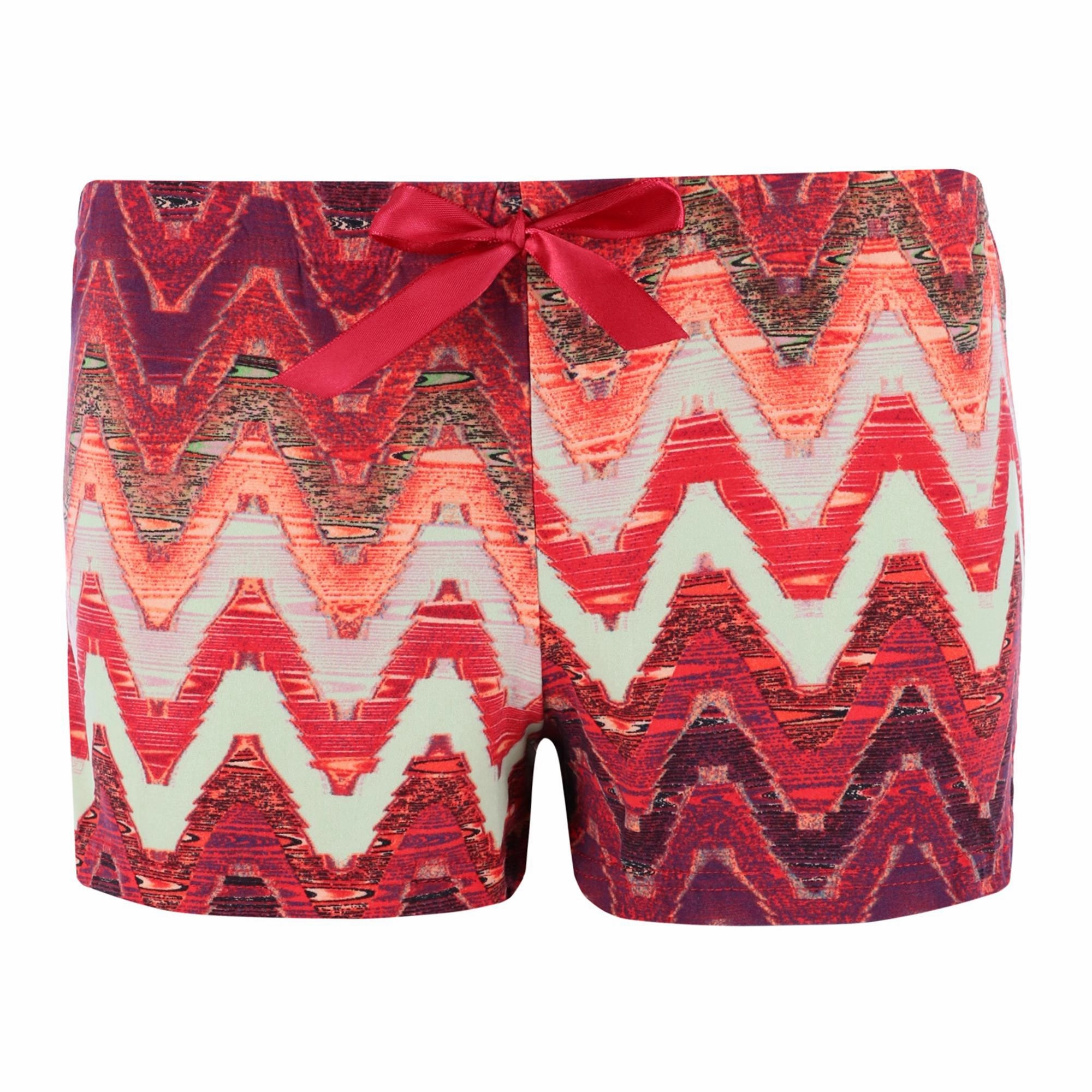 Split hem Women's Printed Poly Suede Sleep Shorts