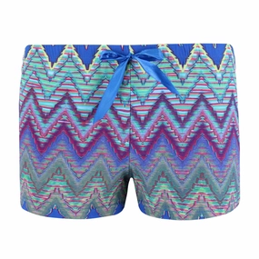 Women's Printed Poly Suede Sleep Shorts Relaxed Silhouette