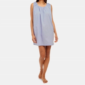Stretch Knit Material Night Dress In Powder Blue