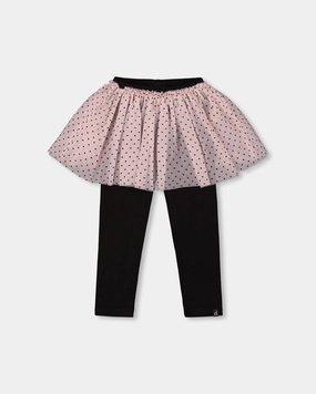 Leggings with Tulle Skirt Pink and Black Sustainable Material Blend Hip Friendly Pockets