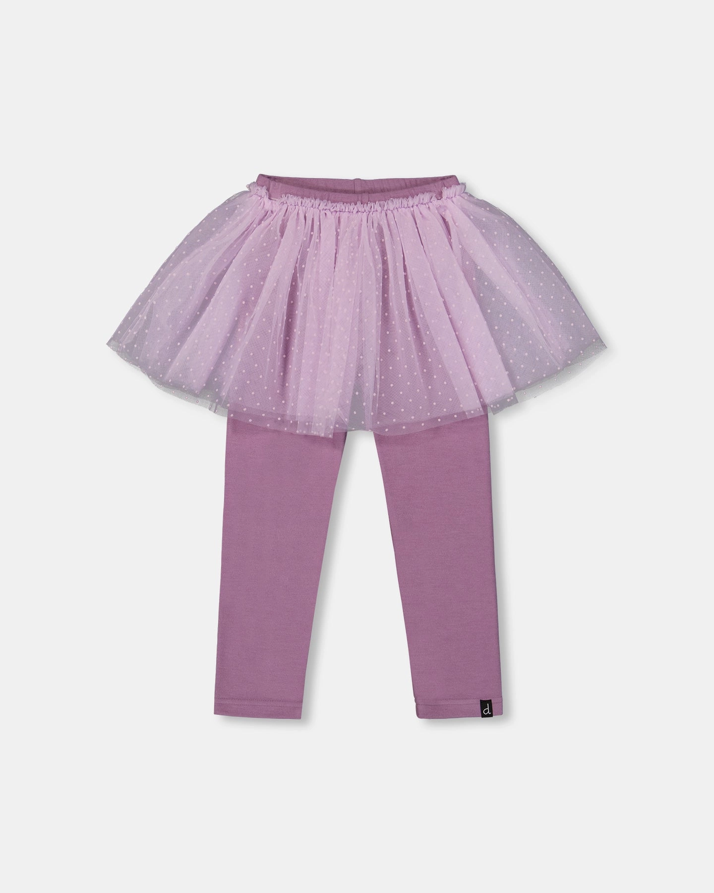 Flexible Knees LightweightDesign Leggings with Tulle Skirt Purple Gray