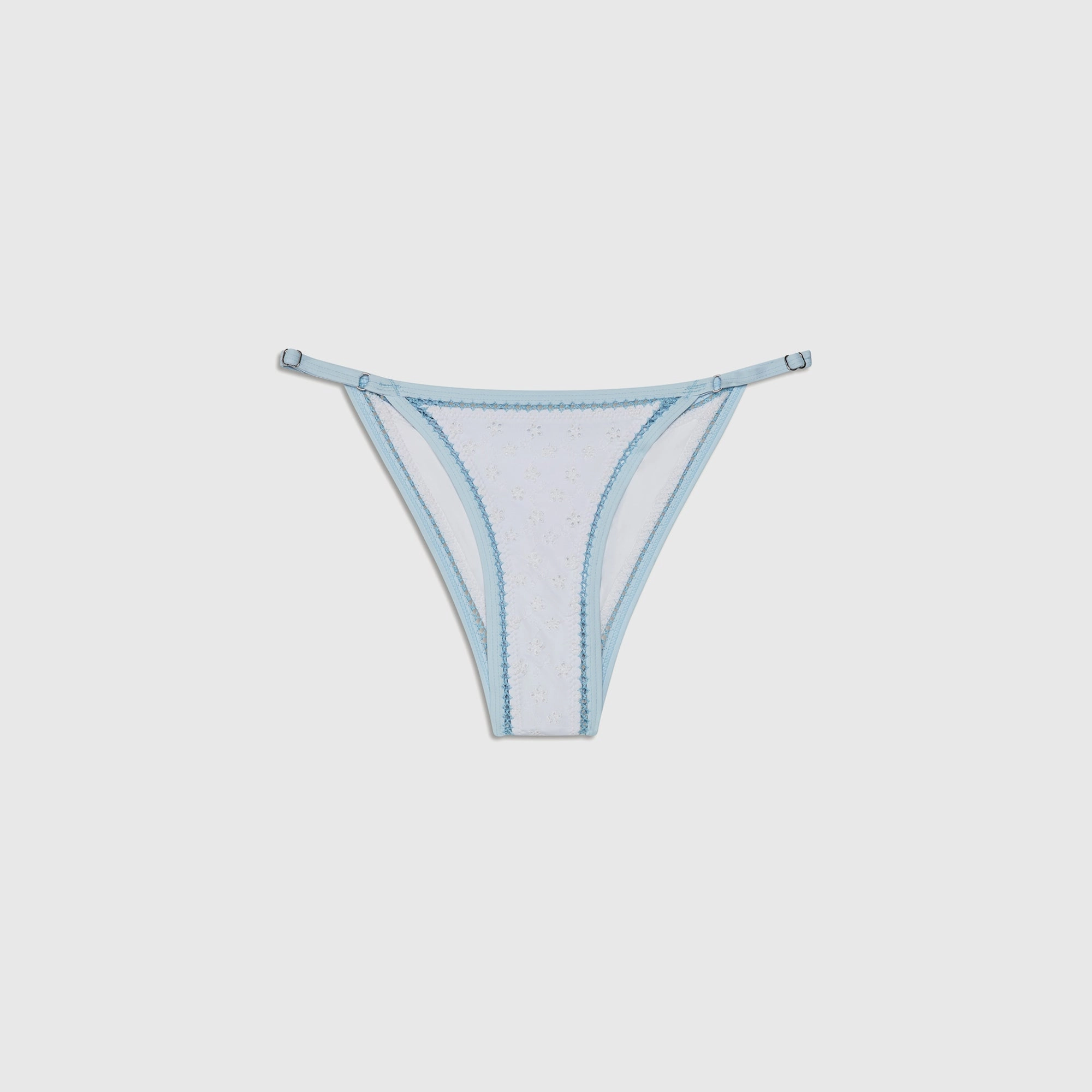 Recycled Material Blend Frankies Bikinis Luna Eyelet Bottom - Spring Cloud