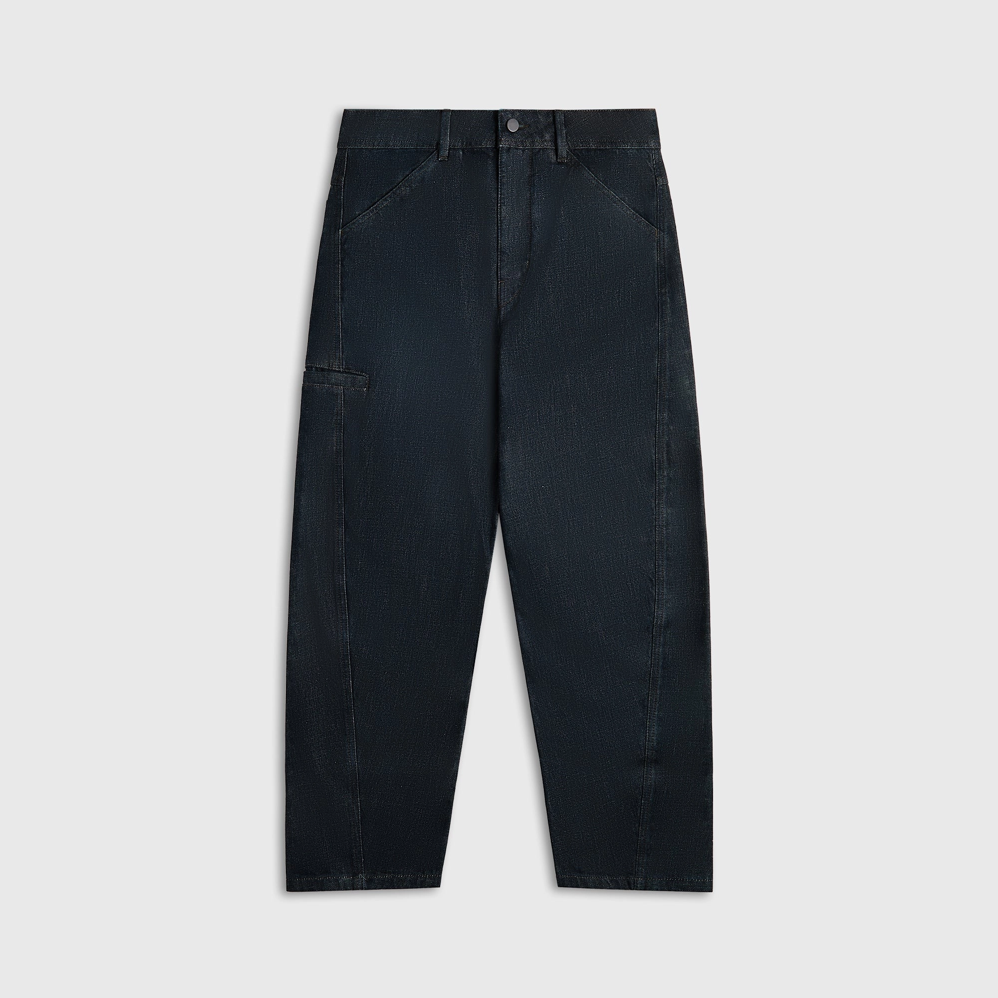Lemaire Twisted Workwear Pants - Denim Indigo High Rise Design Water resistant coating