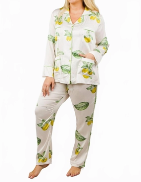 Abrasion Resistant Edges Hypoallergenic Textiles Lemon Pajama Set - Plus