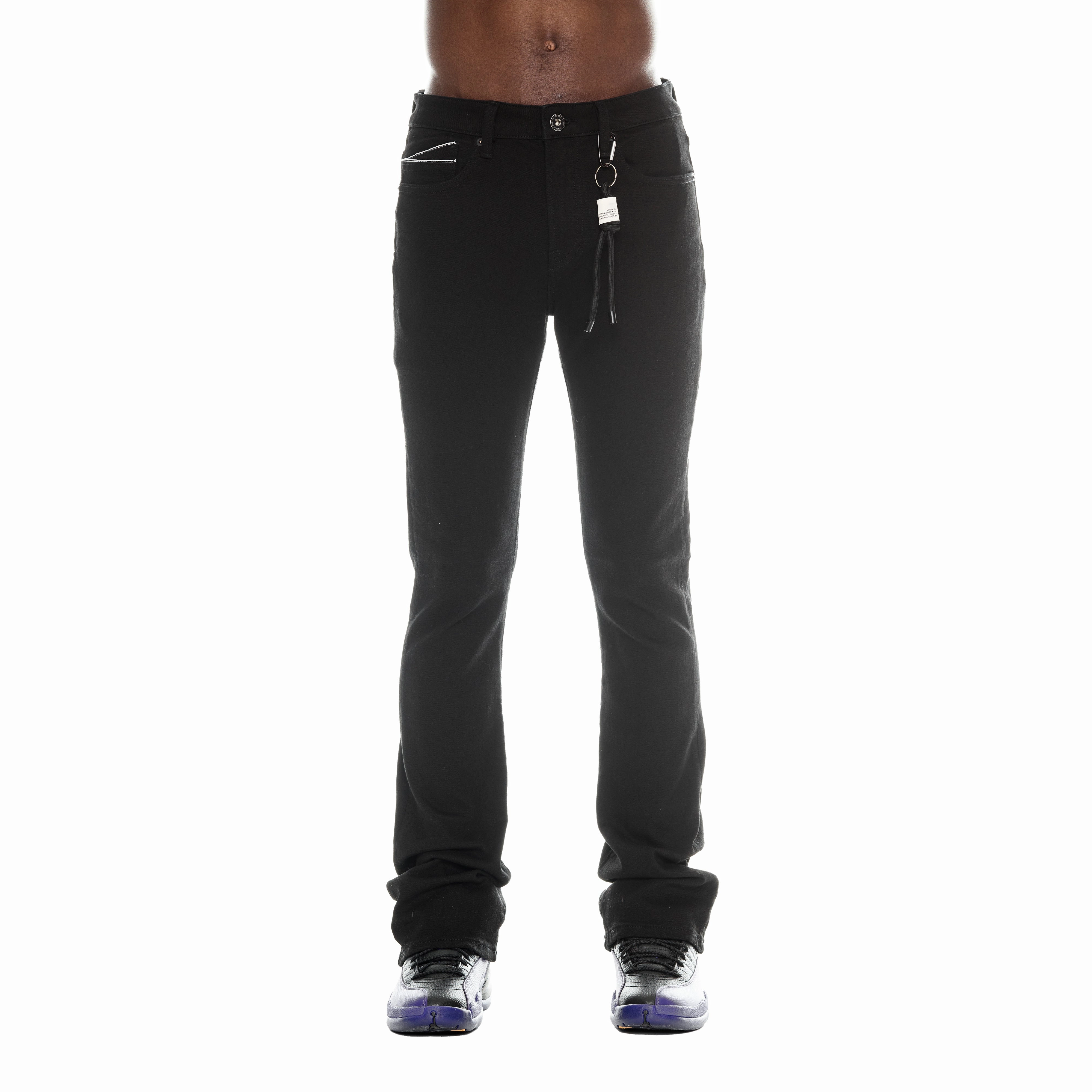 LENNY BOOTCUT JEANS IN TRIPLE BLACK Casual Luxury Winter Warmth Stretch Classic Wear