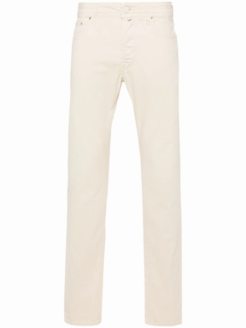 Street Mood Light Beige Cotton Blend Mid-Rise Bard Jeans