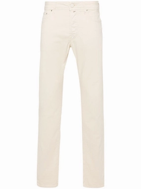 Street Mood Light Beige Cotton Blend Mid-Rise Bard Jeans