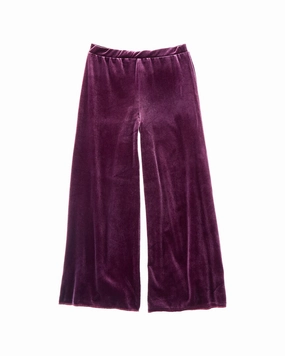 Chaser Stretch Velvet Wide Leg Pant Recycled Polyester