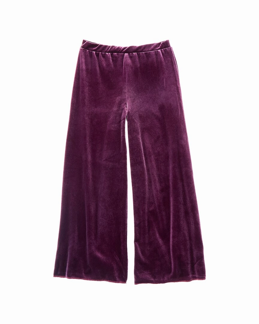 Chaser Stretch Velvet Wide Leg Pant Recycled Polyester