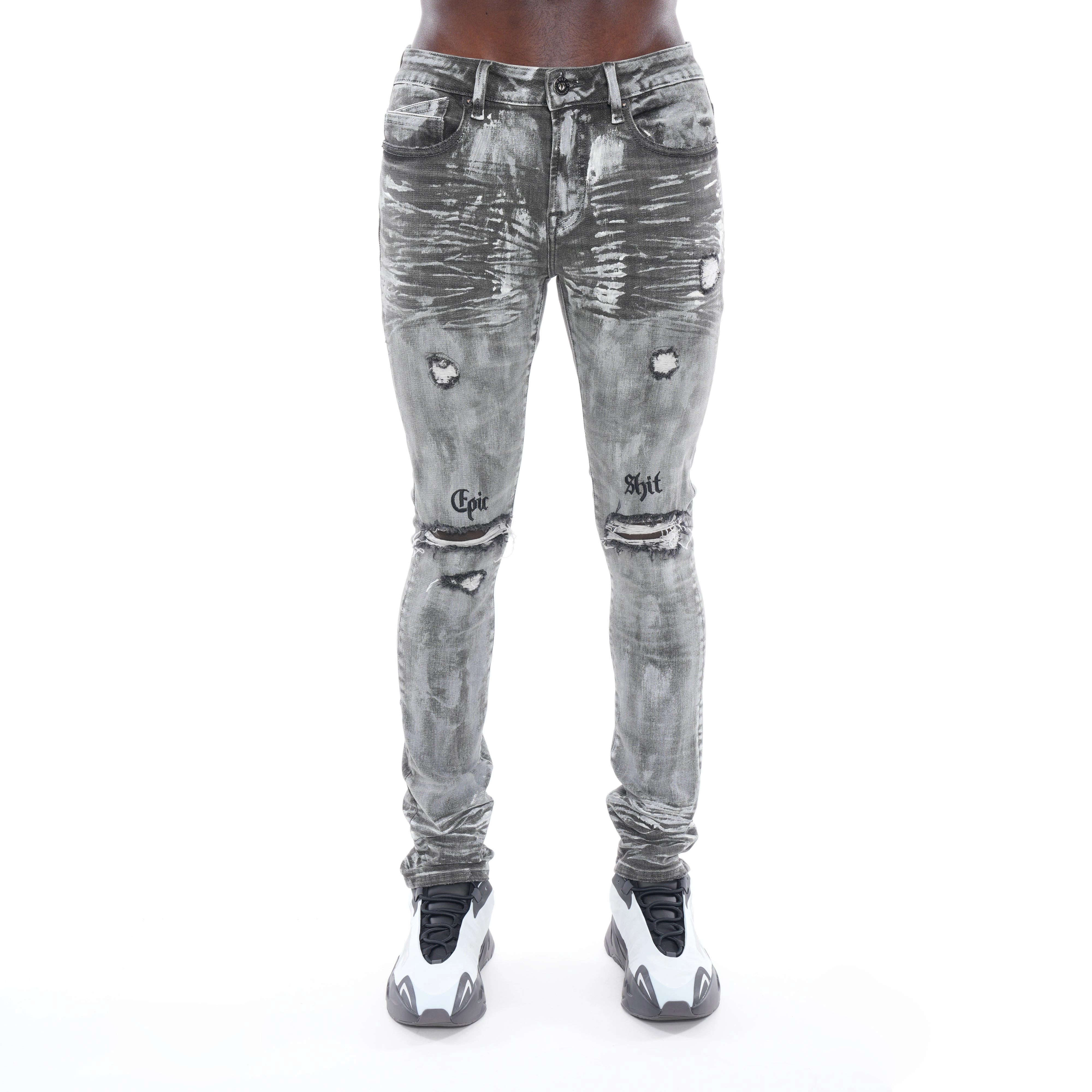Modern Outfit Abrasion Resistant Surface Punk Super Skinny Belted Stretch