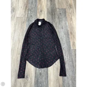 Blouse Long Sleeve By Madewell In Black & Red, Size: S Yarn Dyed Pattern Cloth Resilient Fabric Blend