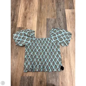 Placket Detailing Weighted Hem Trim Blouse Short Sleeve By Maurices In Nautical Print, Size: Xxl