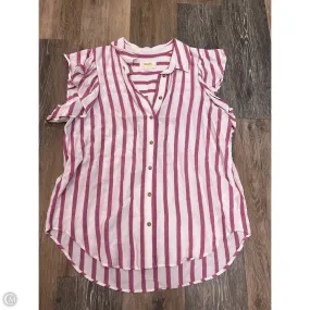 Blouse Short Sleeve By Maeve In Striped Pattern, Size: S MeshPanelIntegration VentilatedBackPanel