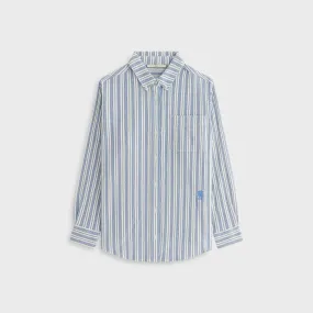 Fashion staples Layered Collar Kith Women Ora II Dobby Stripe Shirt - Royal