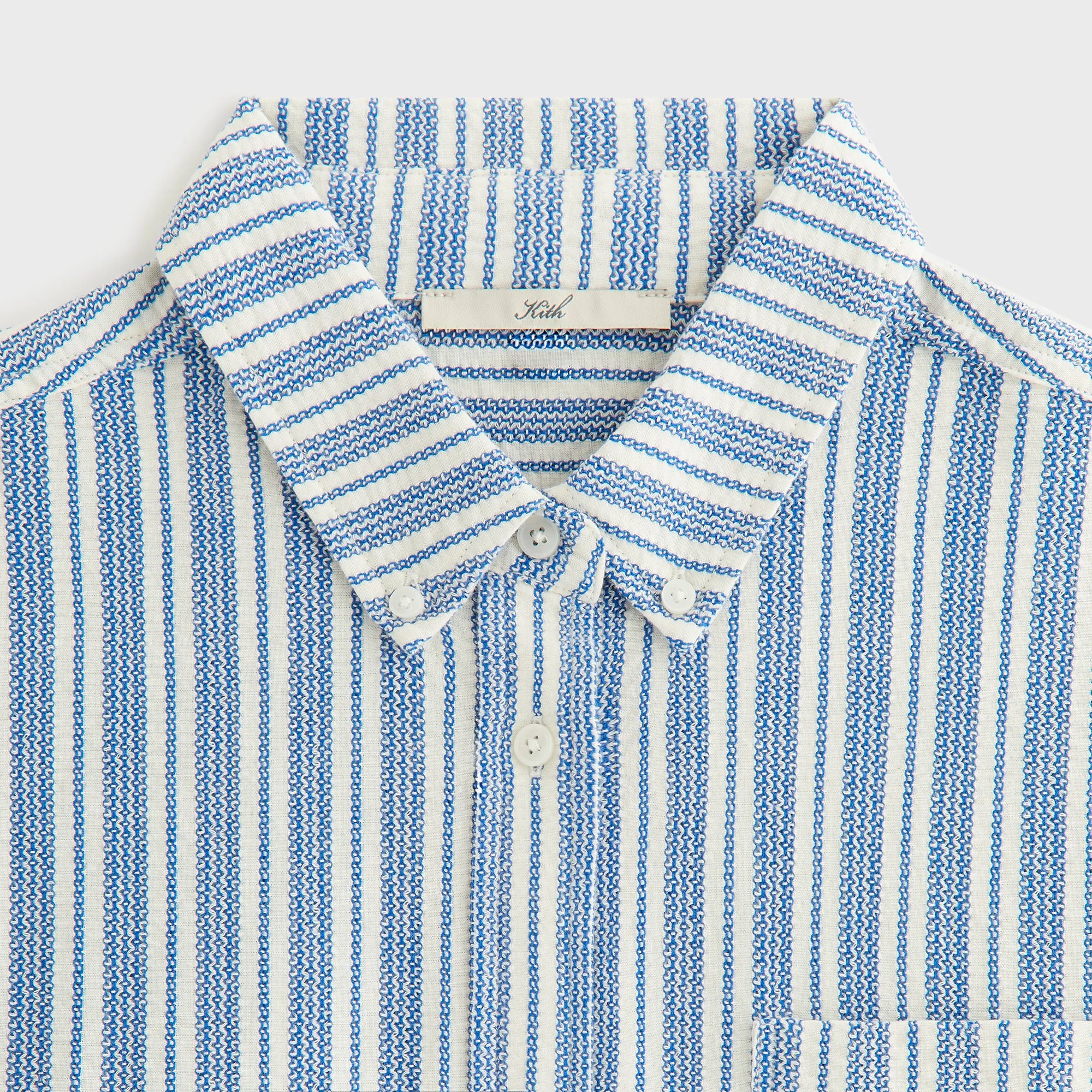 Business Meeting Micro Perforated Texture Kith Women Ora II Dobby Stripe Shirt - Royal