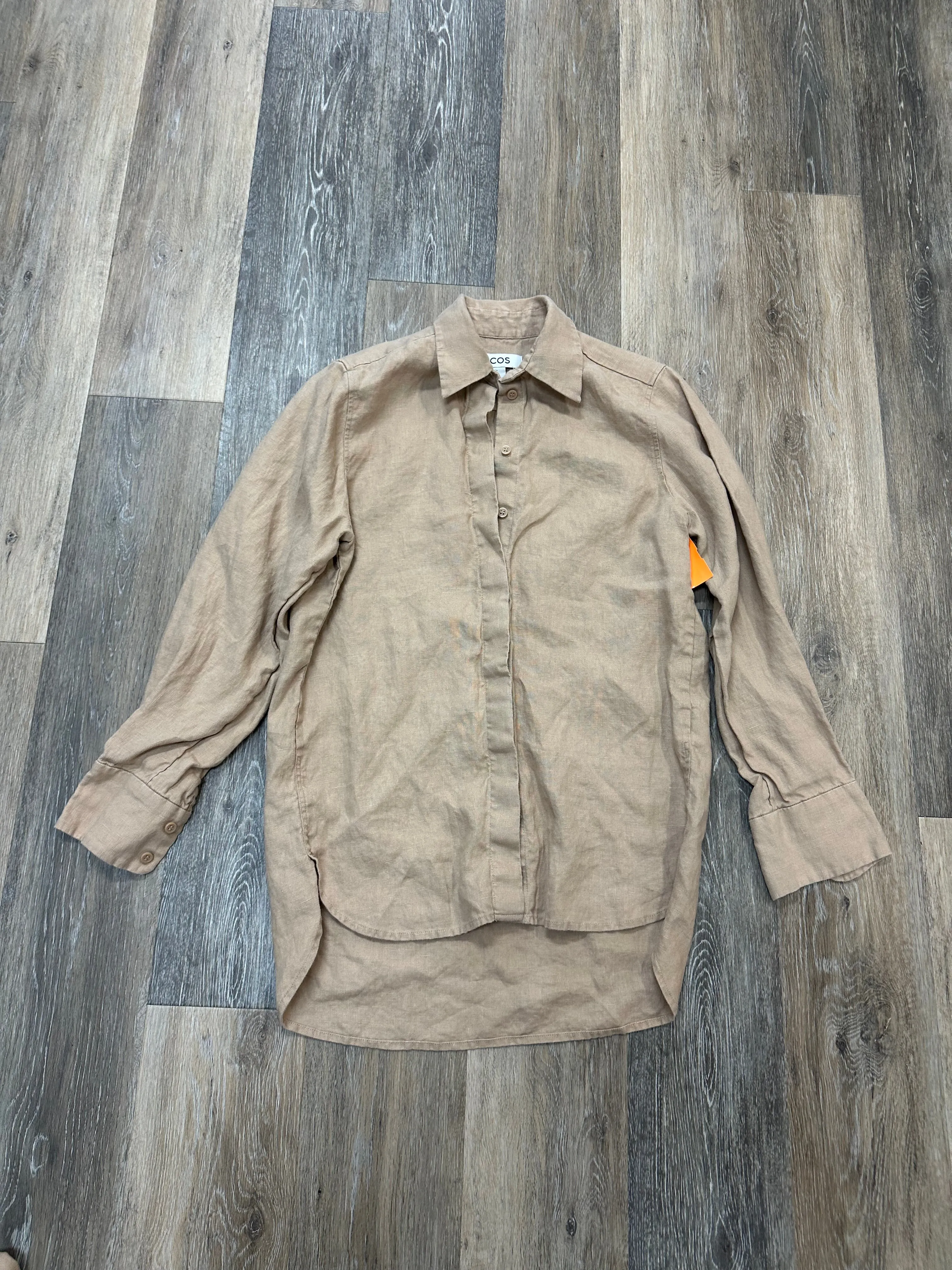 LayeredStyling Blouse Long Sleeve By Cos In Tan, Size: 4