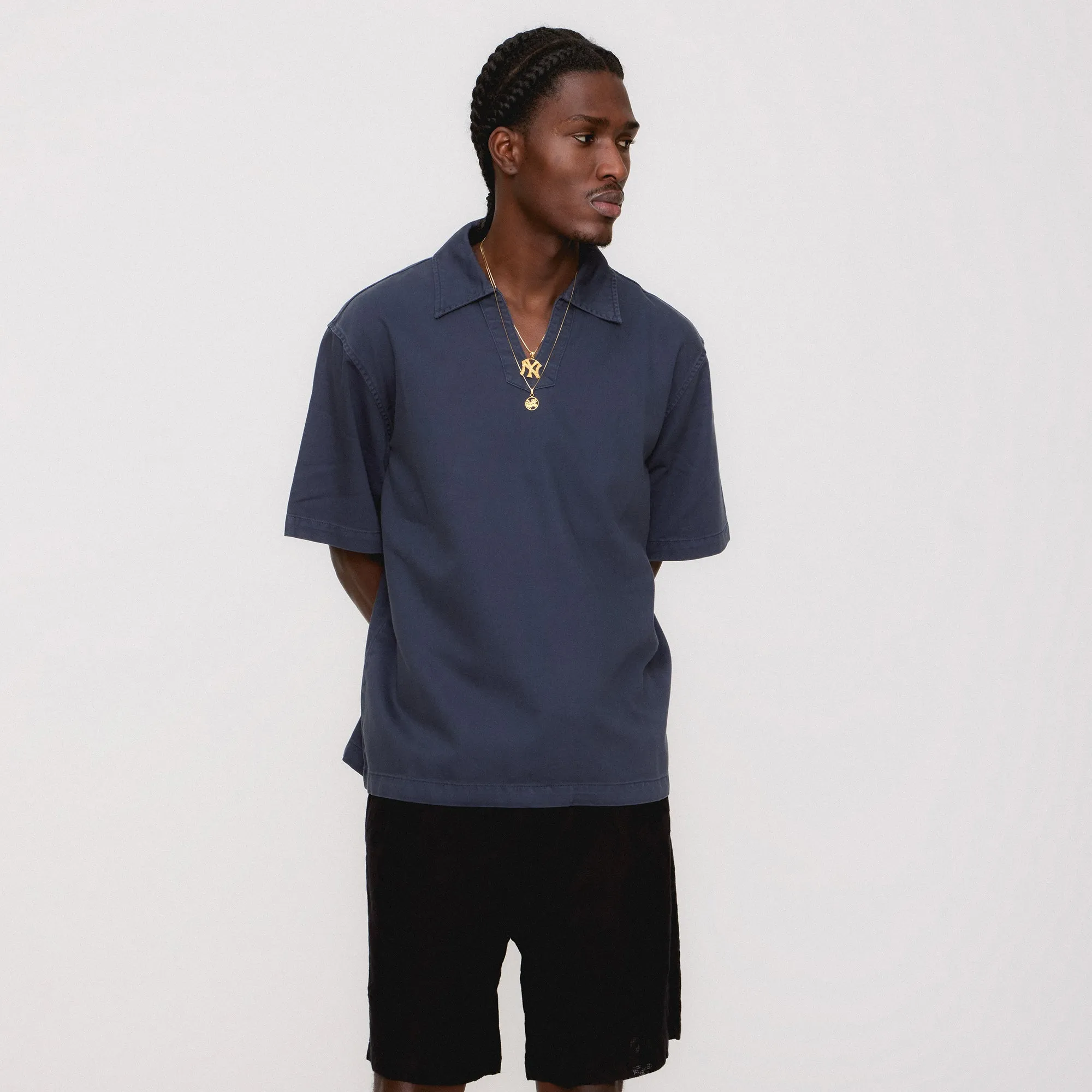 Summer Business Kith Washed Denim Short Sleeve Glen Pullover - Nocturnal