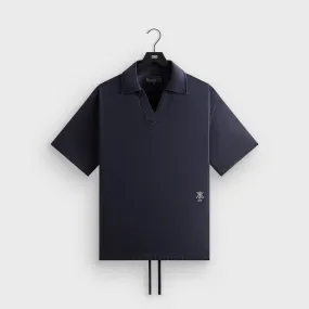 Micro Perforated Fabric Multipanel Construction Kith Washed Denim Short Sleeve Glen Pullover - Nocturnal