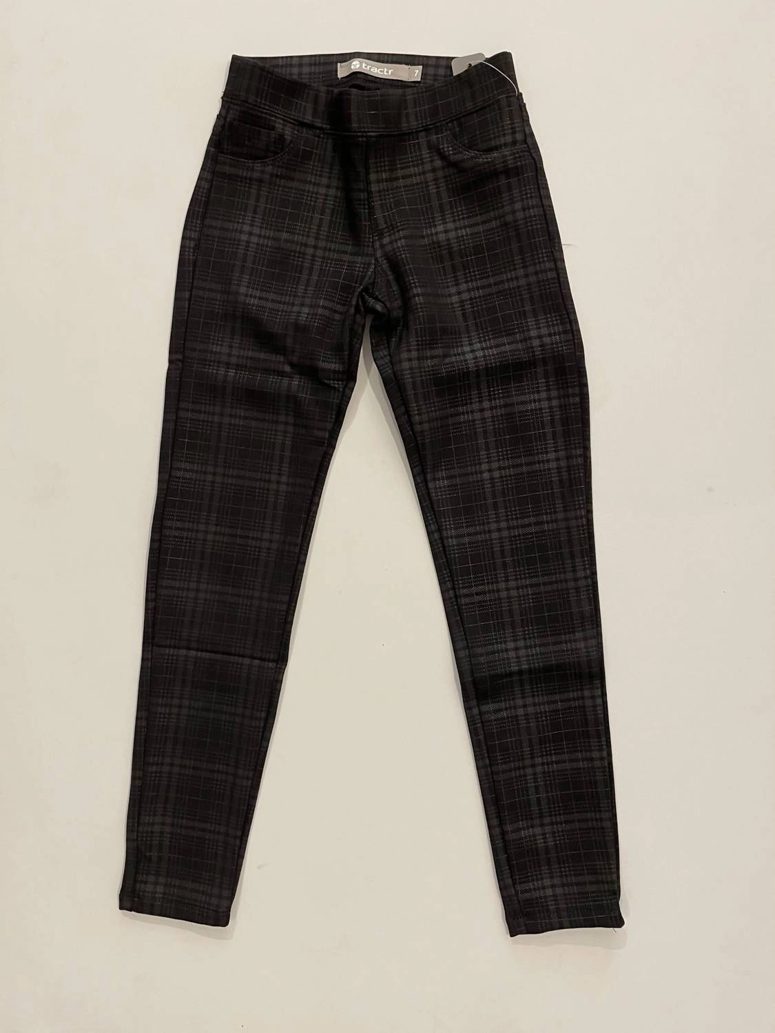 Casual Design Girl's Pattern Skinny Pant In Plaid