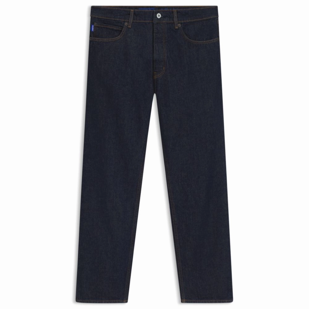 Winter Warmth Professional Wear Neutral design Regular-fit jeans in faded dark-blue denim