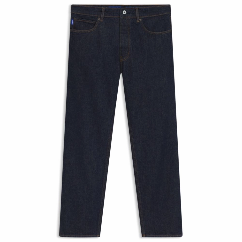 Artist Vibe Premium Regular-fit jeans in faded dark-blue denim