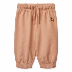 Perfect Design Comfortable Stretch Girl's Baby Sweatpants In Peach