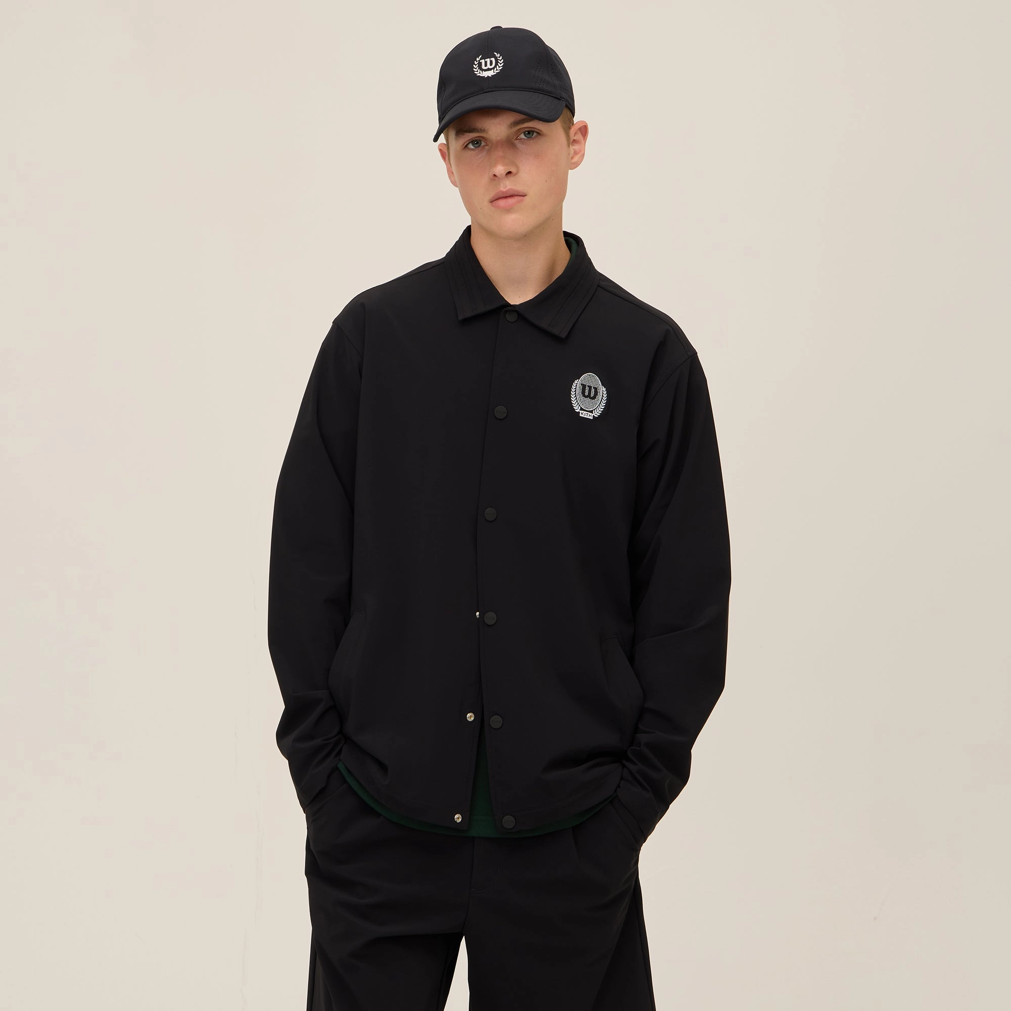 Kith for Wilson Coaches Jacket - Black Breathable Lining