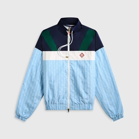 Casablanca Nylon Track Jacket - Blue Adjustable Drawstring Waist