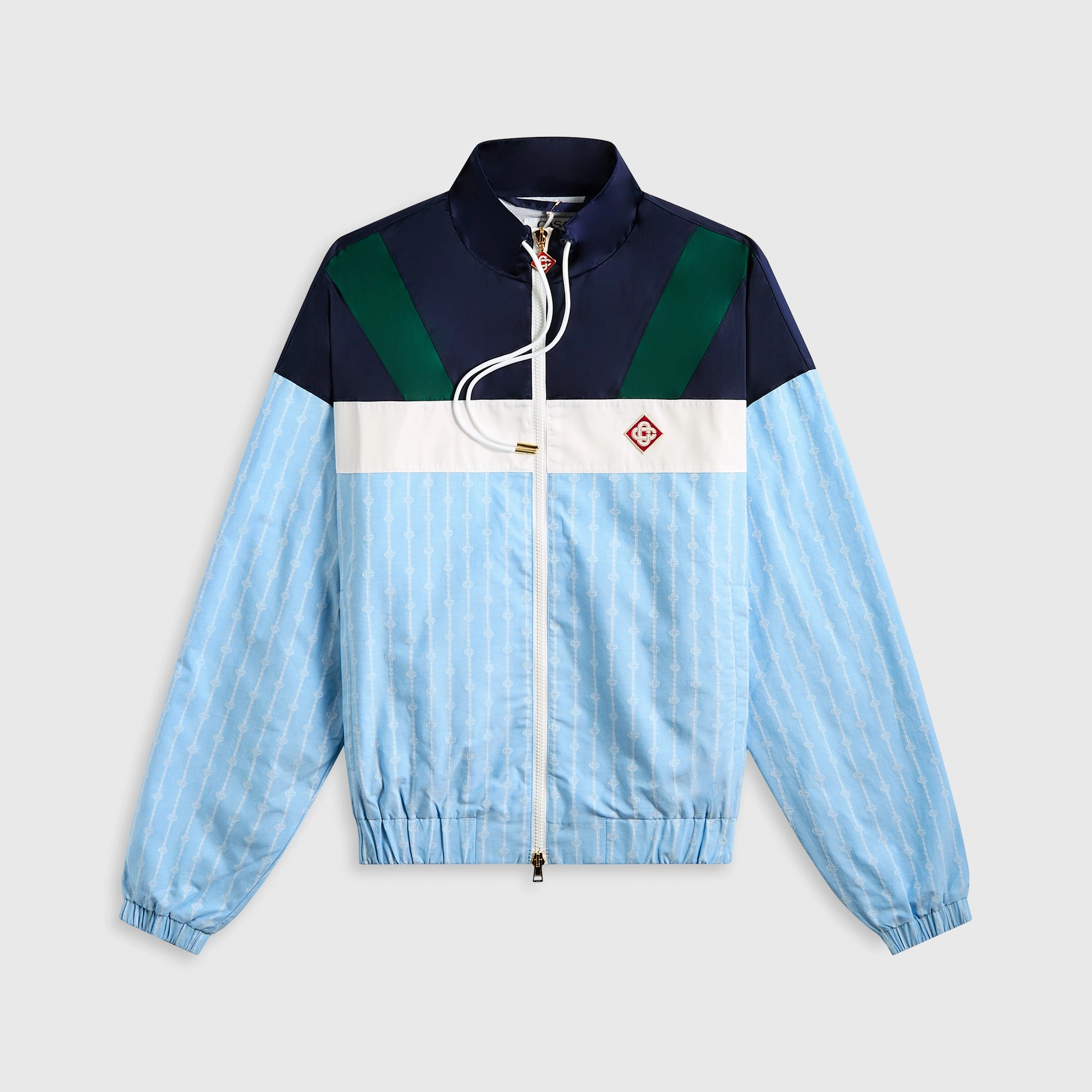 Casablanca Nylon Track Jacket - Blue Adjustable Drawstring Waist