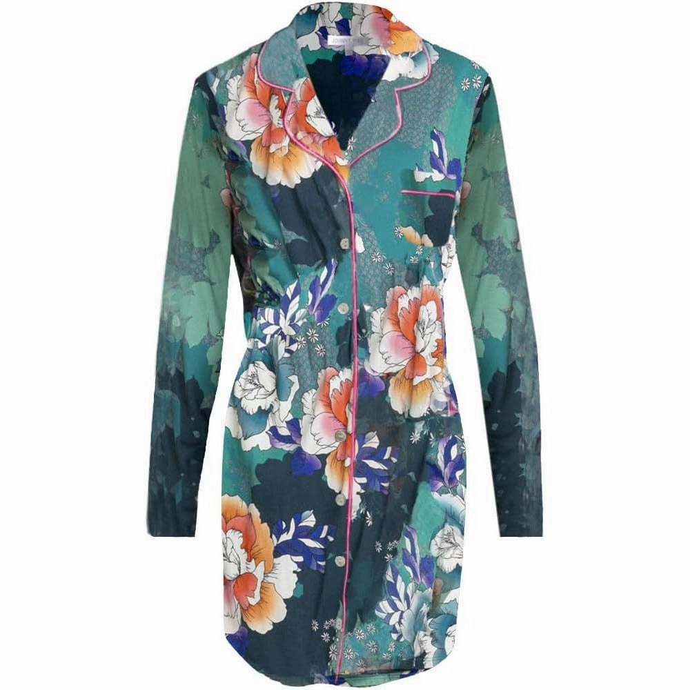 EcoFriendly Material Johnny Was Women Tura Long Sleeve Night Shirt Loungewear Multi
