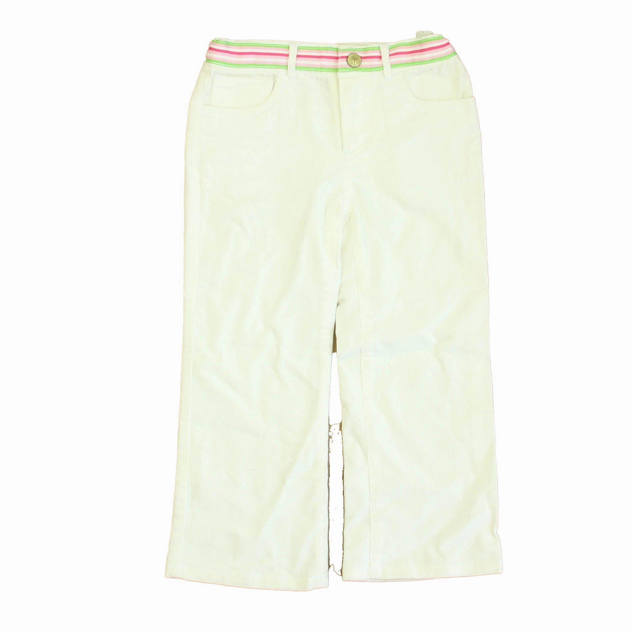 No Gap Waist Construction Lily Pulitzer Girls Ivory Corduroy Pants