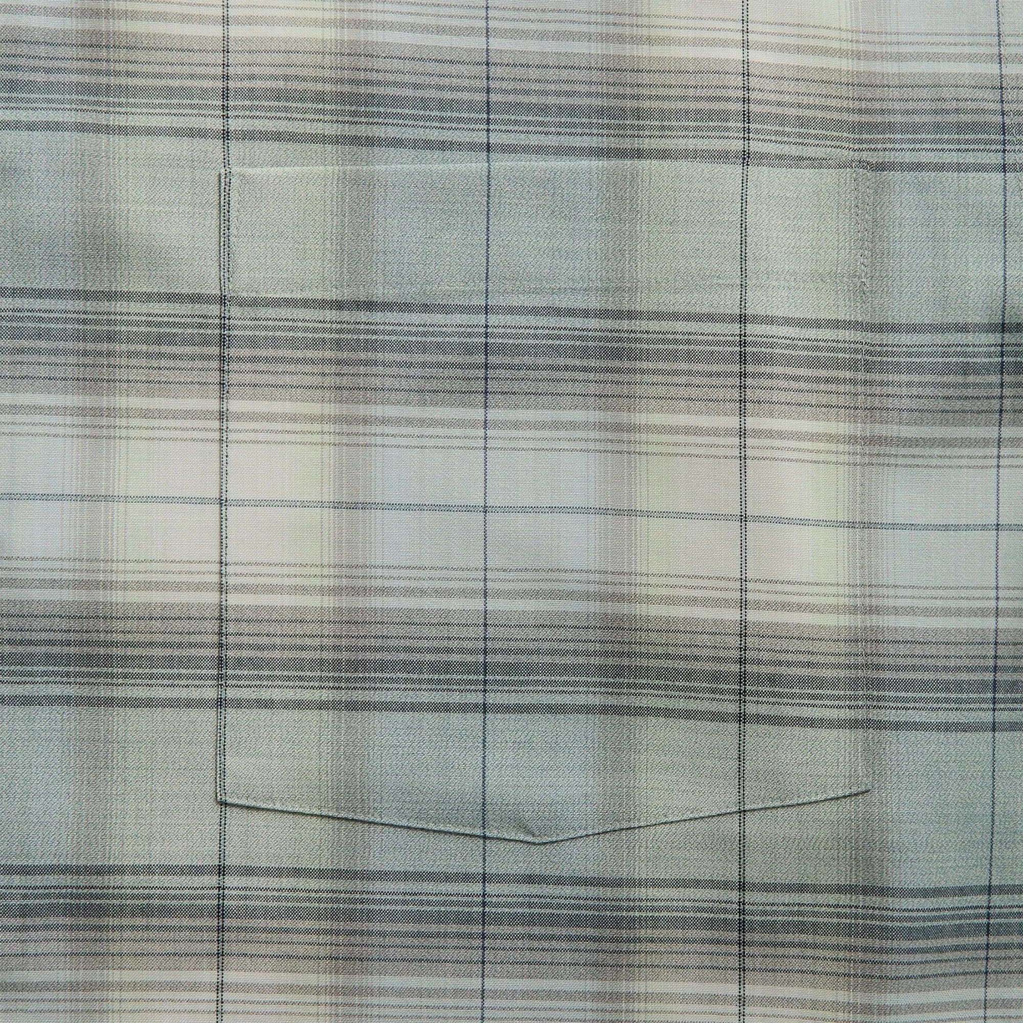 Auralee Super Light Wool Check Shirt - Blue Green Check Quick Release Cuffs family gathering