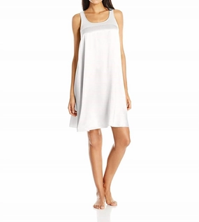 Plush Brushed Interior Lindsay Satin And Rib Nightgown In Pearl