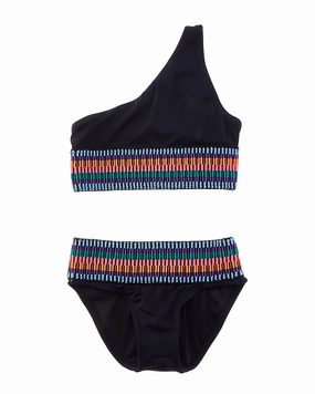 Ultra Flat Lock Stitching Vibrant Style Little Peixoto Zoni Bikini Set