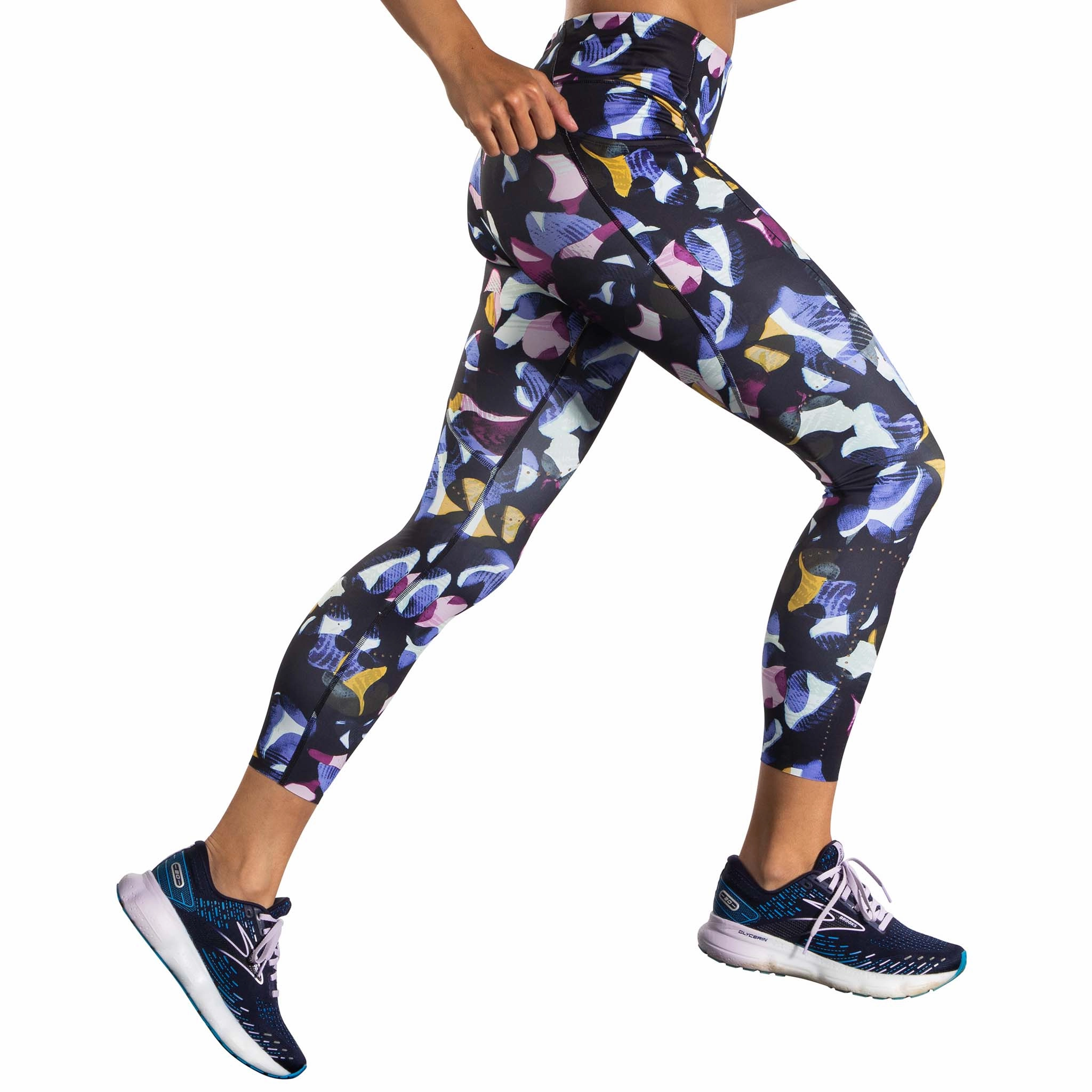 Brooks | Women's Method 7/8 Tights - Fast Floral Print Style Statement