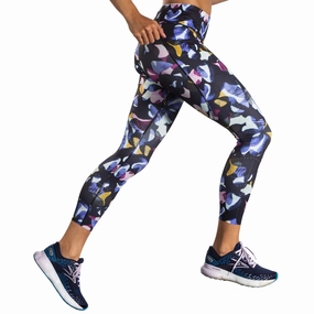 Brooks | Women's Method 7/8 Tights - Fast Floral Print AntiSagFabricTech