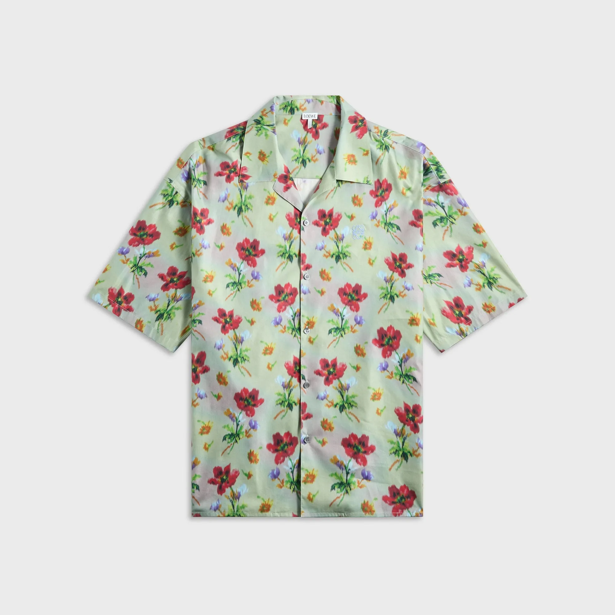 Holiday Special Anti Pilling Surface Loewe Short Sleeve Shirt - Green / Red