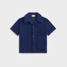 Kith Kids Monogram Terry Camp Shirt - Screen Eco friendly materials Eco-Friendly Fabric