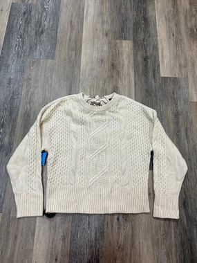 All Season Wear Fabric Sweater By Express In Cream, Size: L