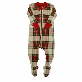 Tag Free Labeling Temperature Regulating Material Hanna Andersson Unisex Red Plaid 1-piece footed Pajamas