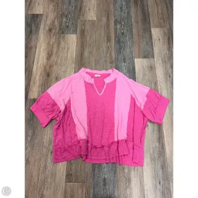 Top Short Sleeve By Pol In Pink, Size: M Sheer Overlay Material