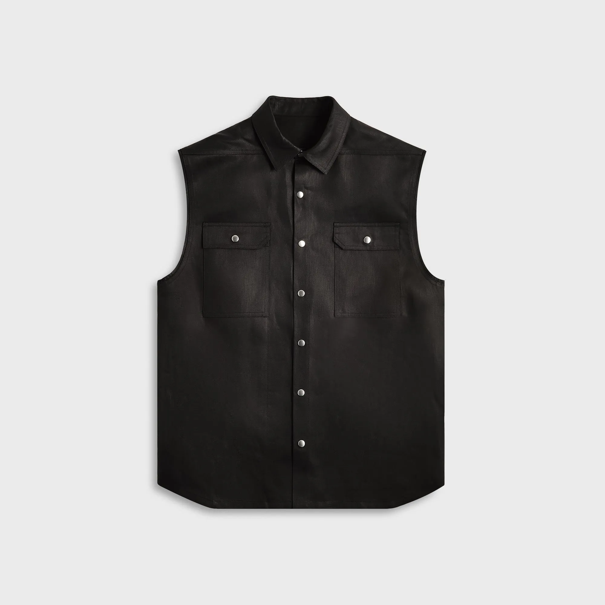Rick Owens Giacca Senza Maniche Jumbo Sl Outershirt - Black Contrast Stitch Quick Release Cuffs