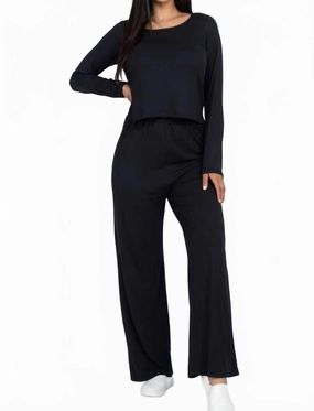 Easy Wear Top & Pants Set In Black AllDay Comfort Reinforced Edges