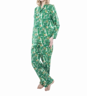 Deer Jamas Long Sleeve Set Pajama In Green Unisex Sizing