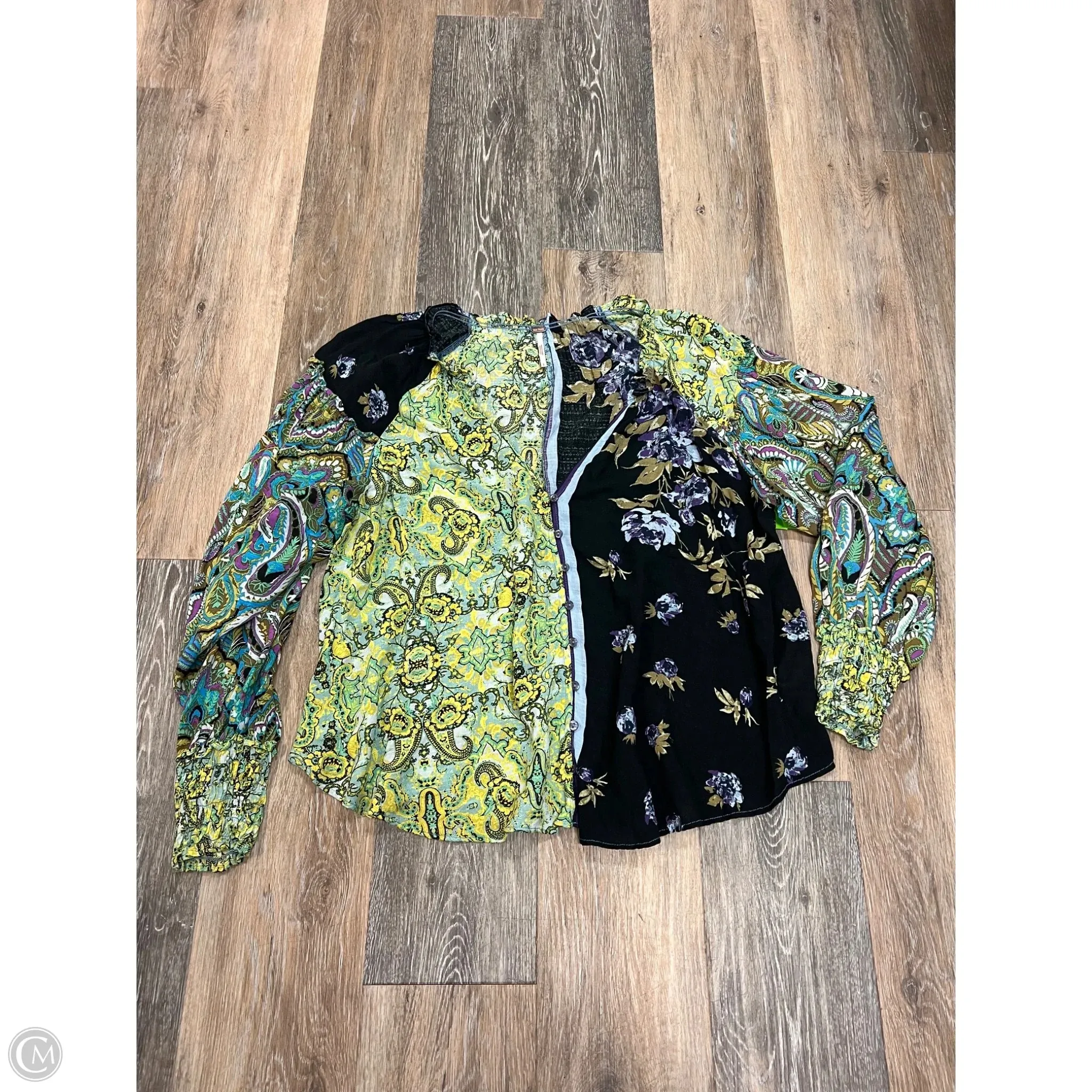 TaglessCollar Blouse Long Sleeve By Free People In Multi-colored, Size: S