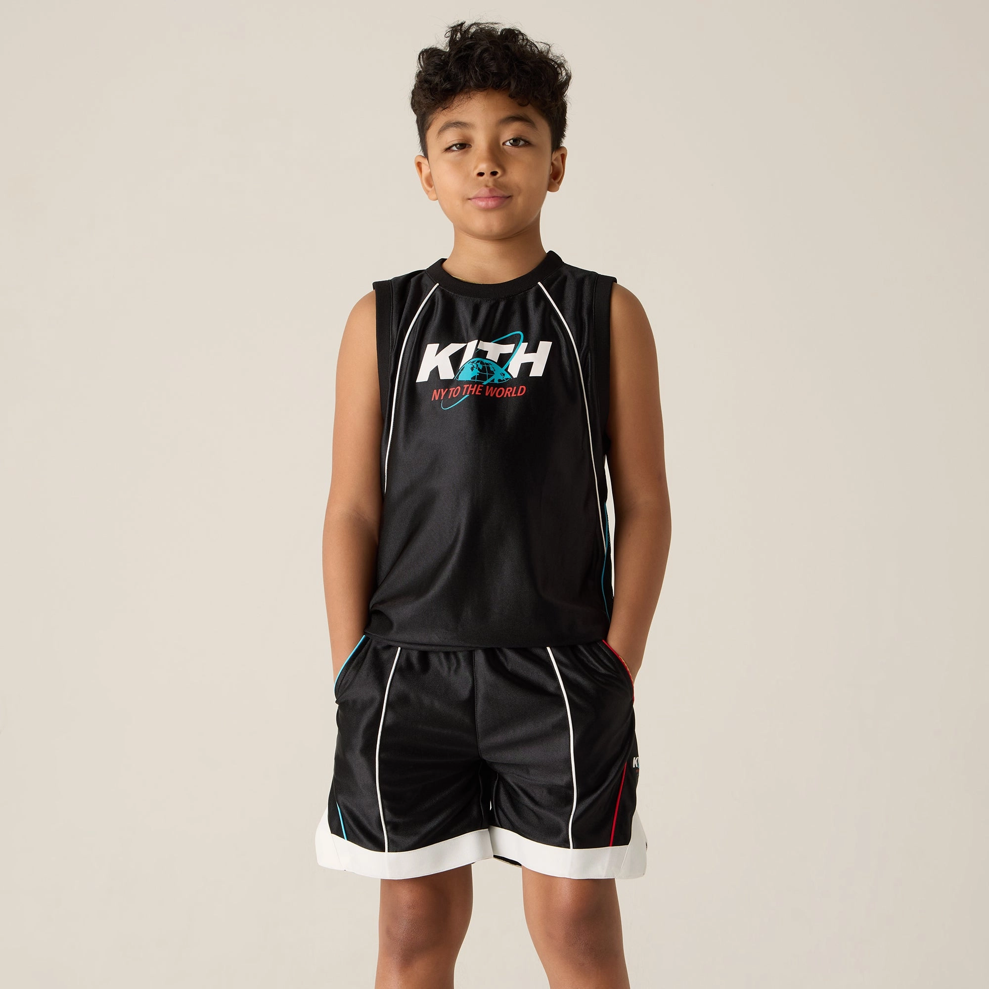 Kith Kids NY to the World Unisphere Faille Jersey - Black Quick Repair Yarn Sporty Outfit