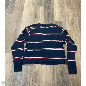 Top Long Sleeve By Brandy Melville In Blue Red & White, Size: S Ultraviolet Protection Fabric High Neckline