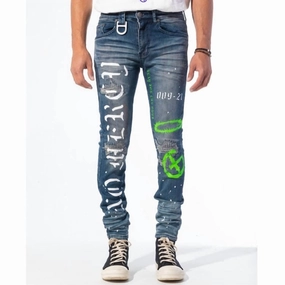 Anti Sagging Technology Minimalist Pocket Layout Men's Accomplice Denim Jeans In Green